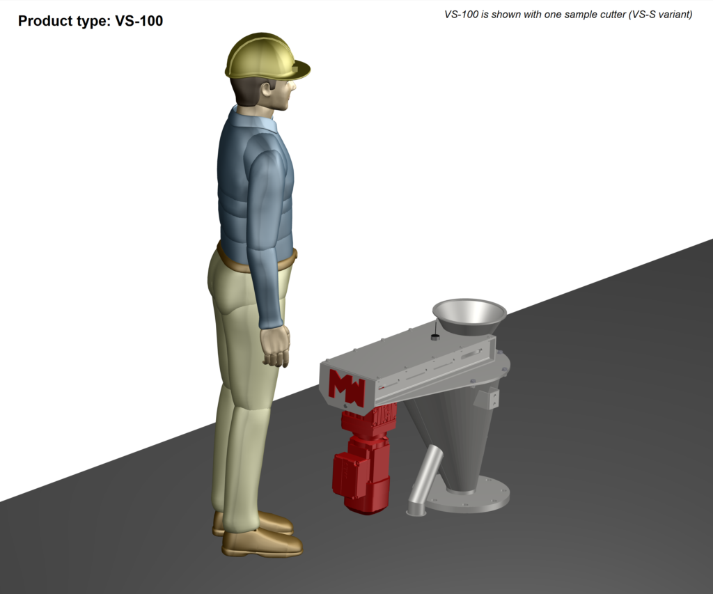 Verzin Sampler VS-100 size comparison (3D illustration)